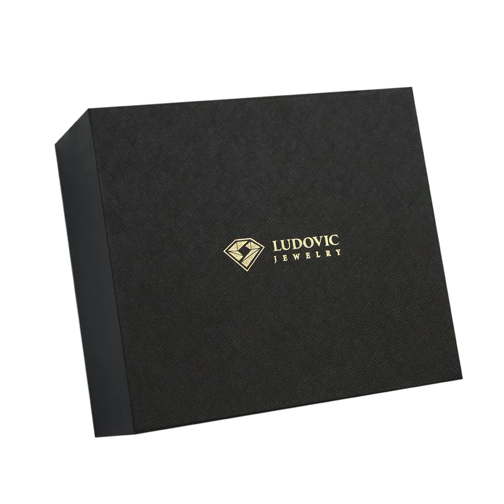 Logotipo impreso personalizado Tapa extraíble rígida negra de lujo y caja de regalo de papel de embalaje de reloj de cartón a base