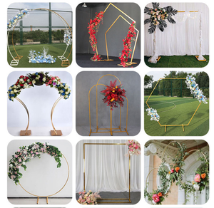 Thả vận chuyển vàng bên tổ chức sự kiện kim loại vòng đám cưới vòm <span class=keywords><strong>Backdrop</strong></span> đứng Vòng tròn bóng vòm Kit đứng khung làm cỏ vòm sừng - Product Image 6