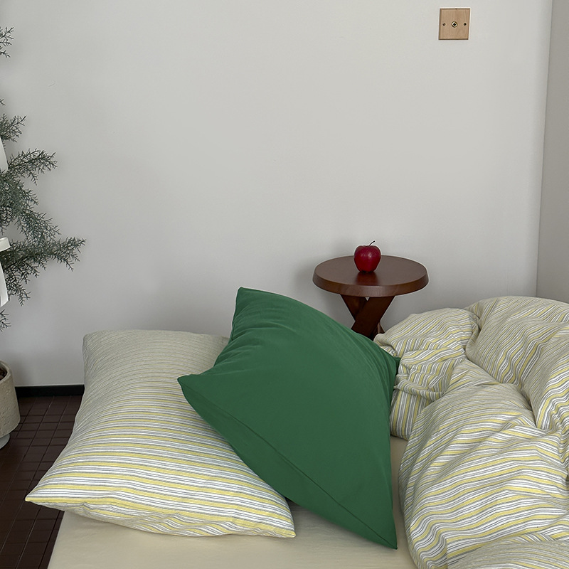 French yellow strip (pillowcase stripe green)
