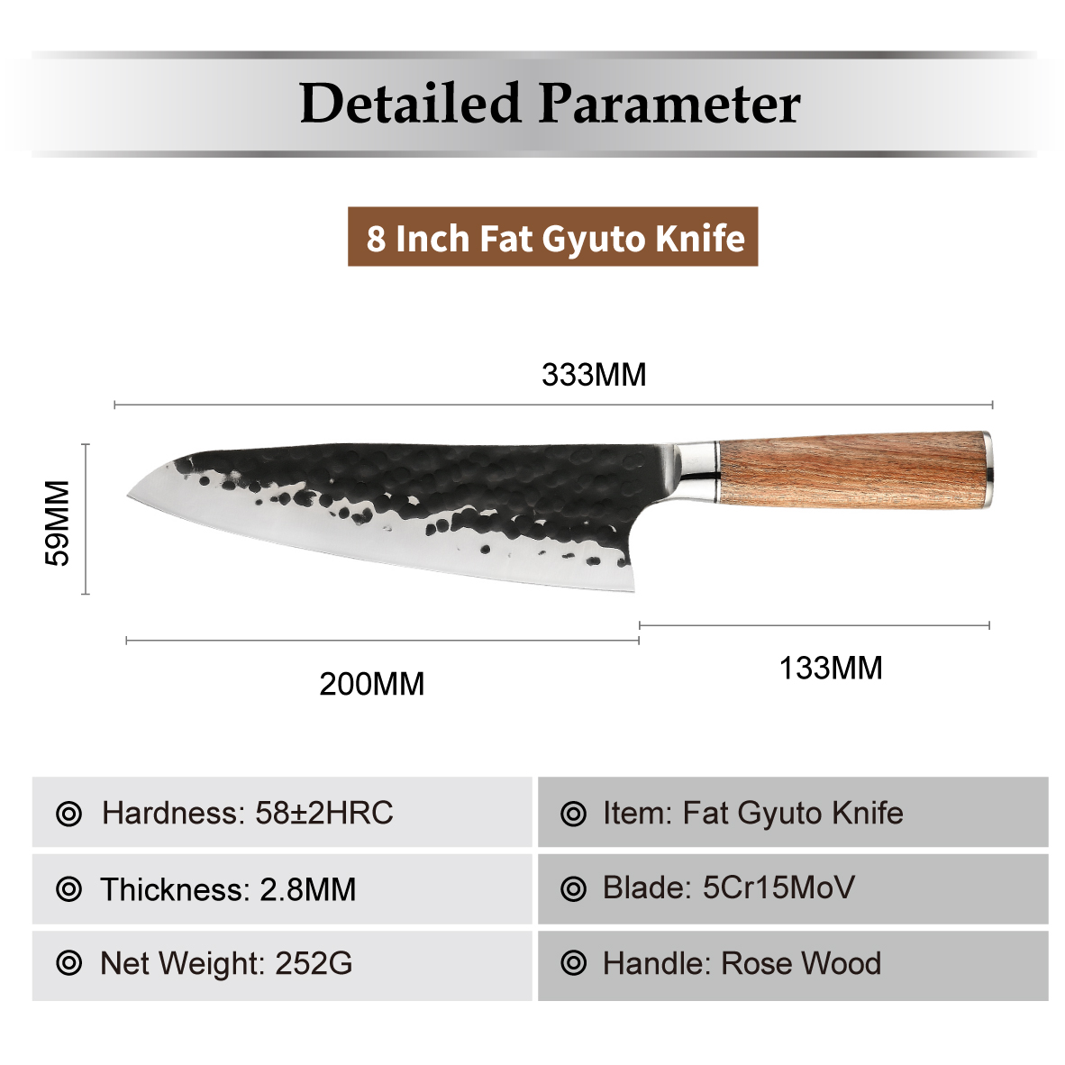 Coltello da chef da 8 pollici