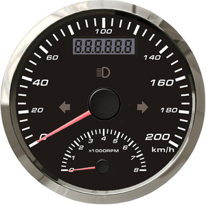 12V 24V 2 in 1 GPS Speedometer with Tachometer 0-8000RPM 125 200 <strong>KM</strong>/H <strong>MPH</strong> with GPS Antenna Mileage Adjustable - Product Image 5