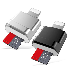 适用于iPhone 14 13 12 11的迷你Micr SD TF读卡器适配器适用于iPhone XS XR 8 7 6的最大外部OTG存储卡读卡器 - Product Image 1