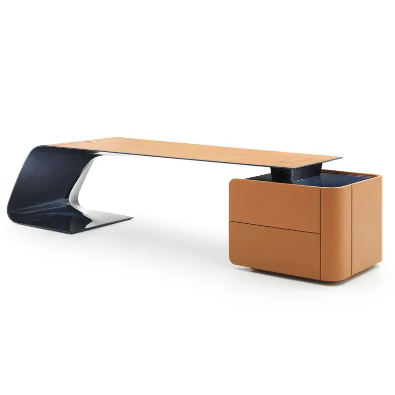 Nouveau Design moderne de meubles de bureau OEM, Table en cuir, bureau de chef de direction