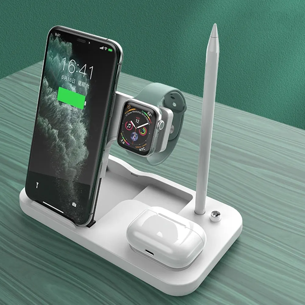 Foldable Wireless Charger Stand 2 3-In-1 Cube Recycled Mobile Phone Wireless Charger For Apple Pencil Hauwei With Pen Holder
