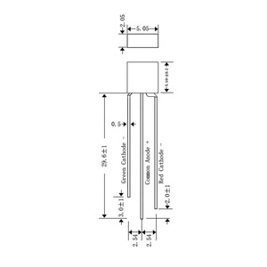 White Diffused Lens Bicolor <strong>Led</strong> <strong>255mm</strong> Rectangle Red and Green Dual Color Through Hole Diode - Product Image 6