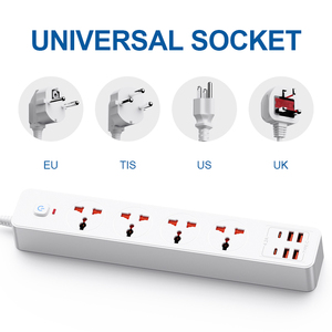 Venta al por mayor de alta calidad, enchufe de escritorio para oficina en casa, 4 salidas con puerto Usb dual, 2 enchufe de cable de extensión tipo C - Product Image 2