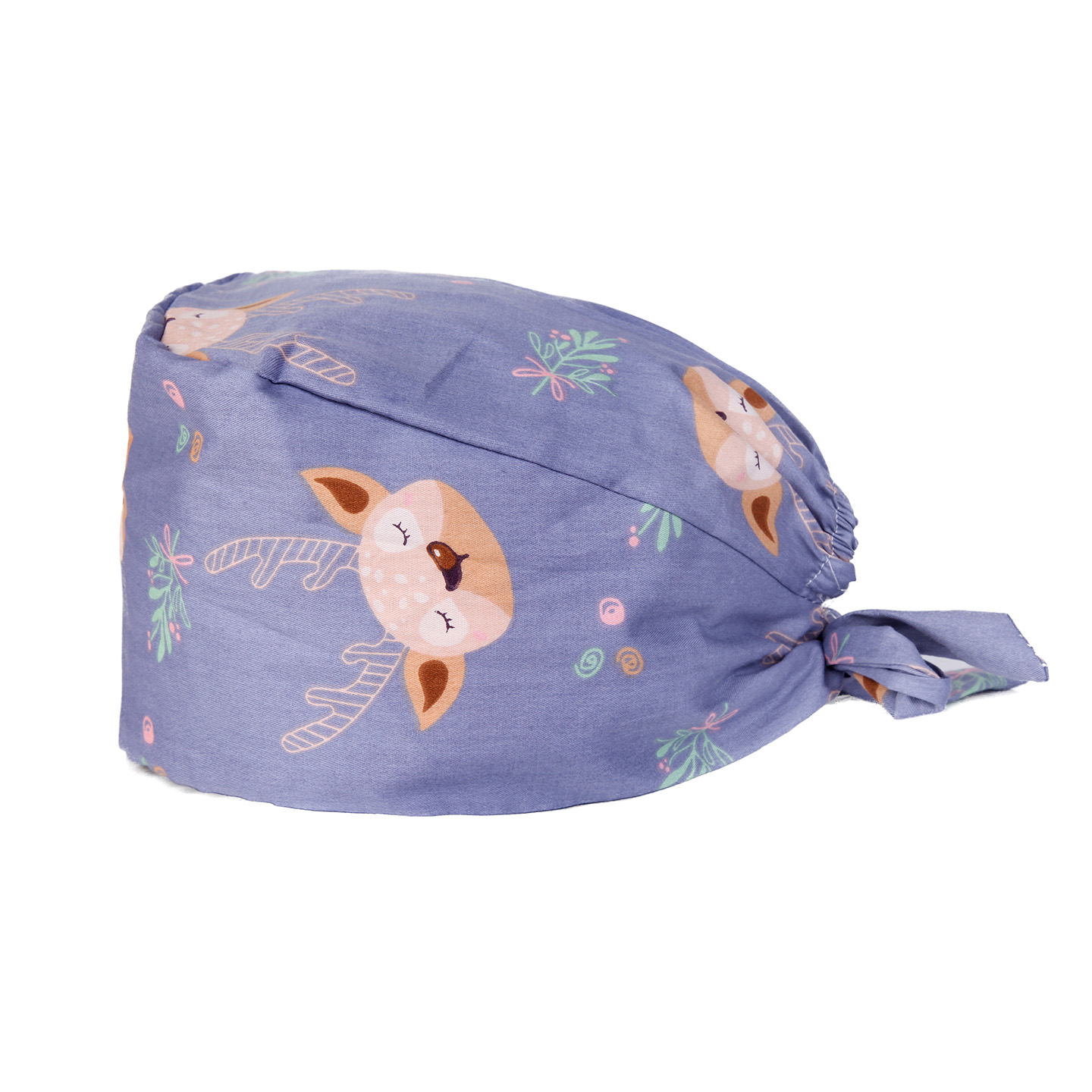 C-004 Gorra con lazo y estampado de ciervo azul