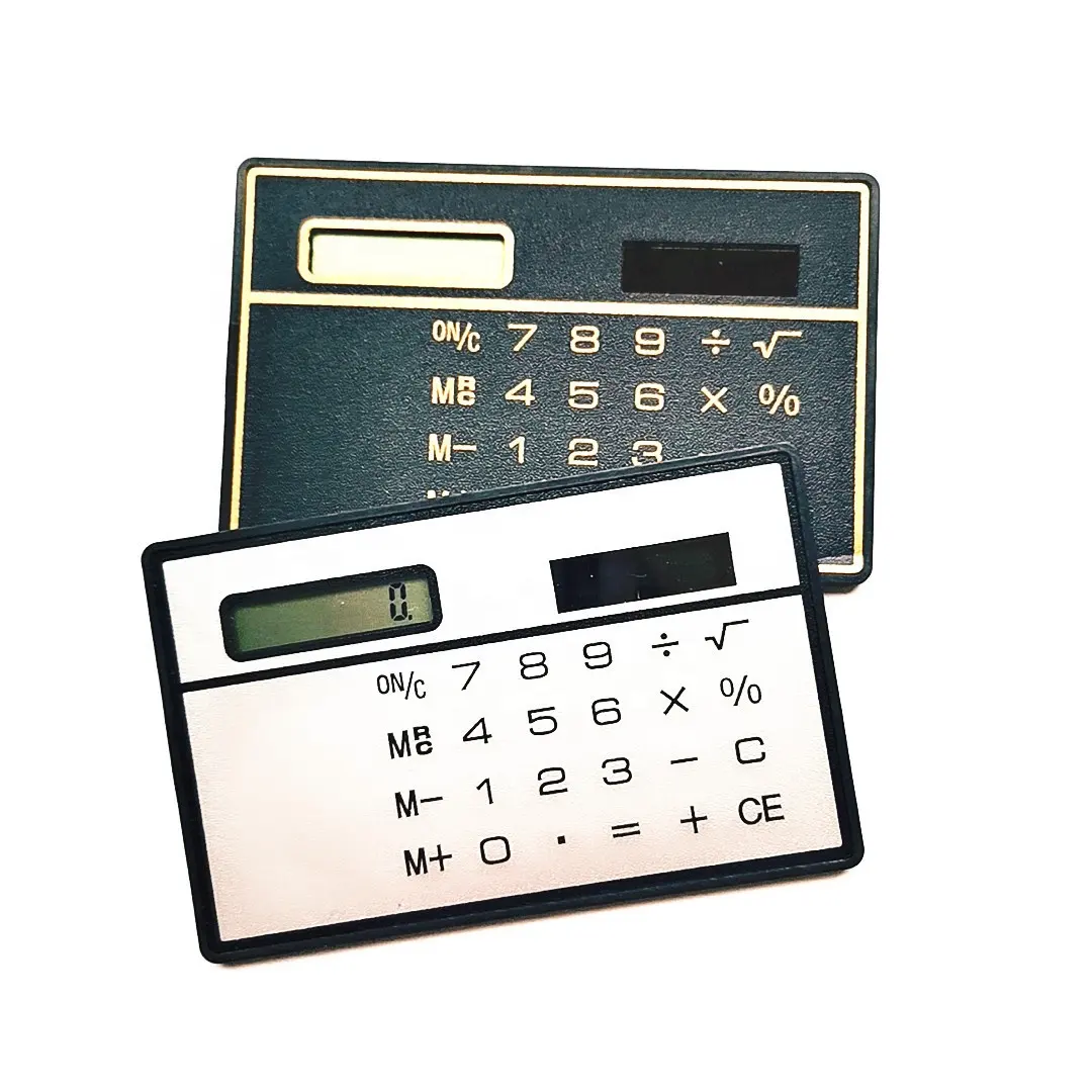 Giá rẻ Bán Buôn Xách Tay Năng Lượng Mặt Trời Thẻ Tín Dụng Kích Thước Mini Pocket Calculator
