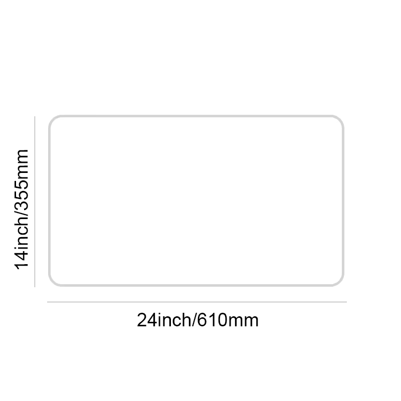 24x14 pouces/610x355mm