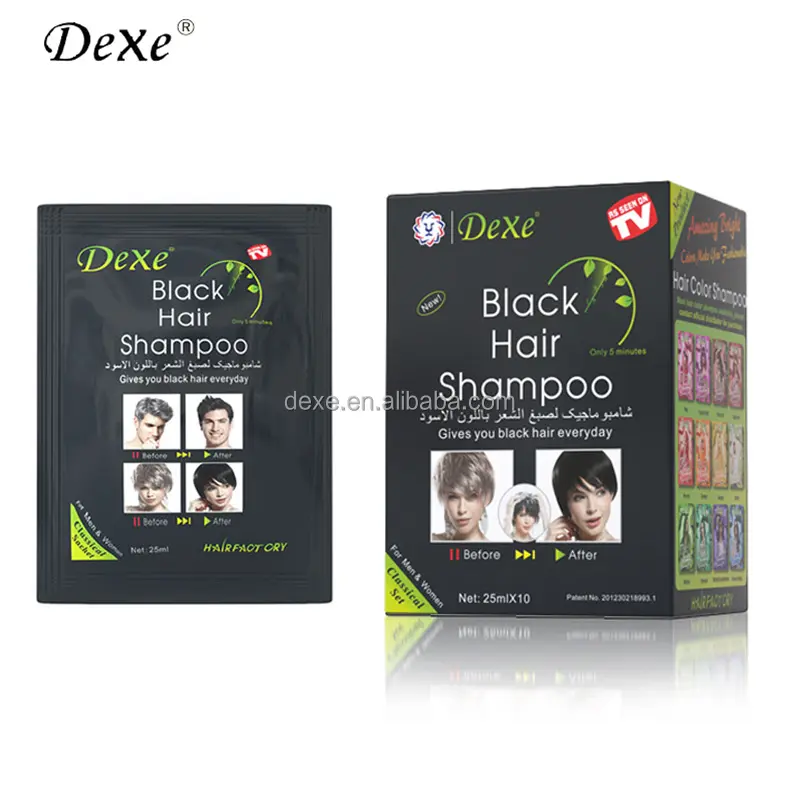 Produtos de beleza atacado preto shampoo fabricante de marca privada cabelo preto shampoo em sachet