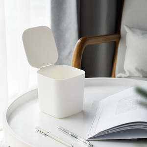 Açık kapaklı kavun kabuğu çöp kutusu kullanarak plastik masa üstü mini çöp tenekesi 2.5L ofis çöp tenekesi - Product Image 4
