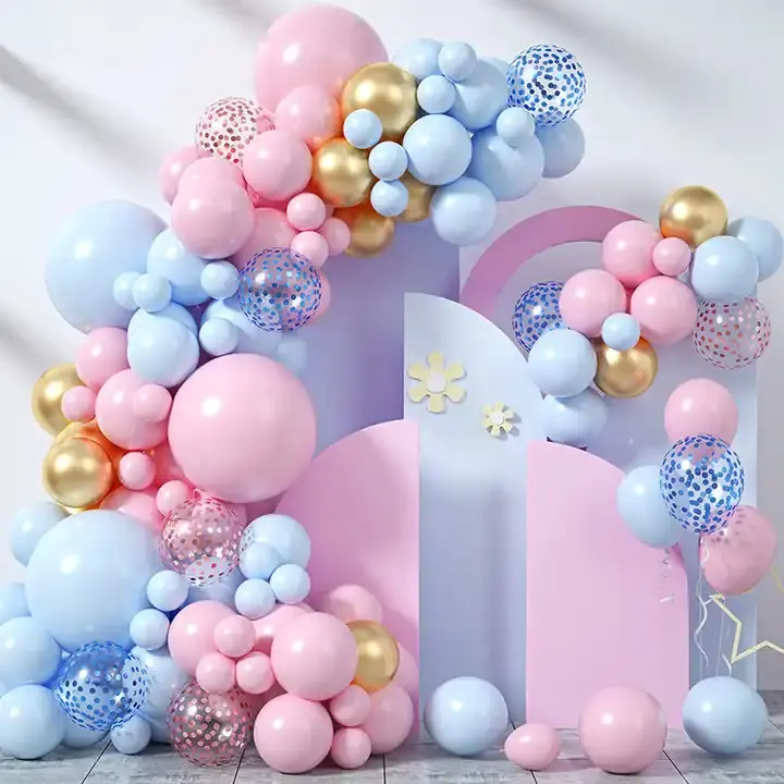 106 Uds. Globos Rosas y azules DIY género revelar decoraciones para fiestas juego de globos de confeti guirnalda arco Kit
