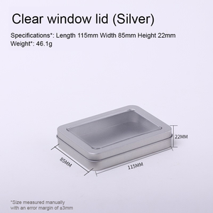 Yarım pencere ile çevre dostu geri dönüştürülebilir Metal teneke kutular Clear View pencere 115*85*22mm özel Logo teneke kutulari - Product Image 6