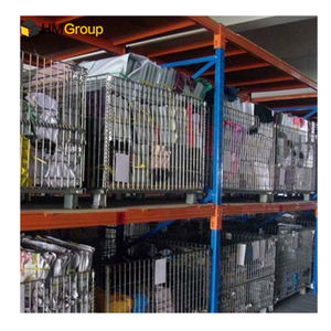Contenedores de almacenamiento de malla de alambre plegables y apilables para almacén - Product Image 5