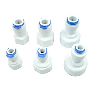 Ters osmoz RO su sistemi uydurma 1/4 "3/8" inç 8mm OD hortum tüpü 1/4 "1/2" 3/4 "1/8" kadın plastik boru hızlı konnektörler - Product Image 1