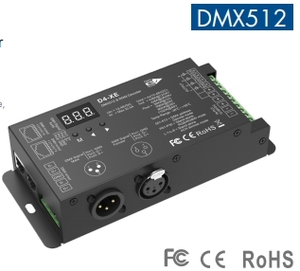 D4-XE 12-48VDC 4 canali RGBW DMX 512 RDM Decoder PWM frequenza XLR3 RJ45 RGB DMX512 Controller digitale per RGB/RGBW striscia di luce - Product Image 2