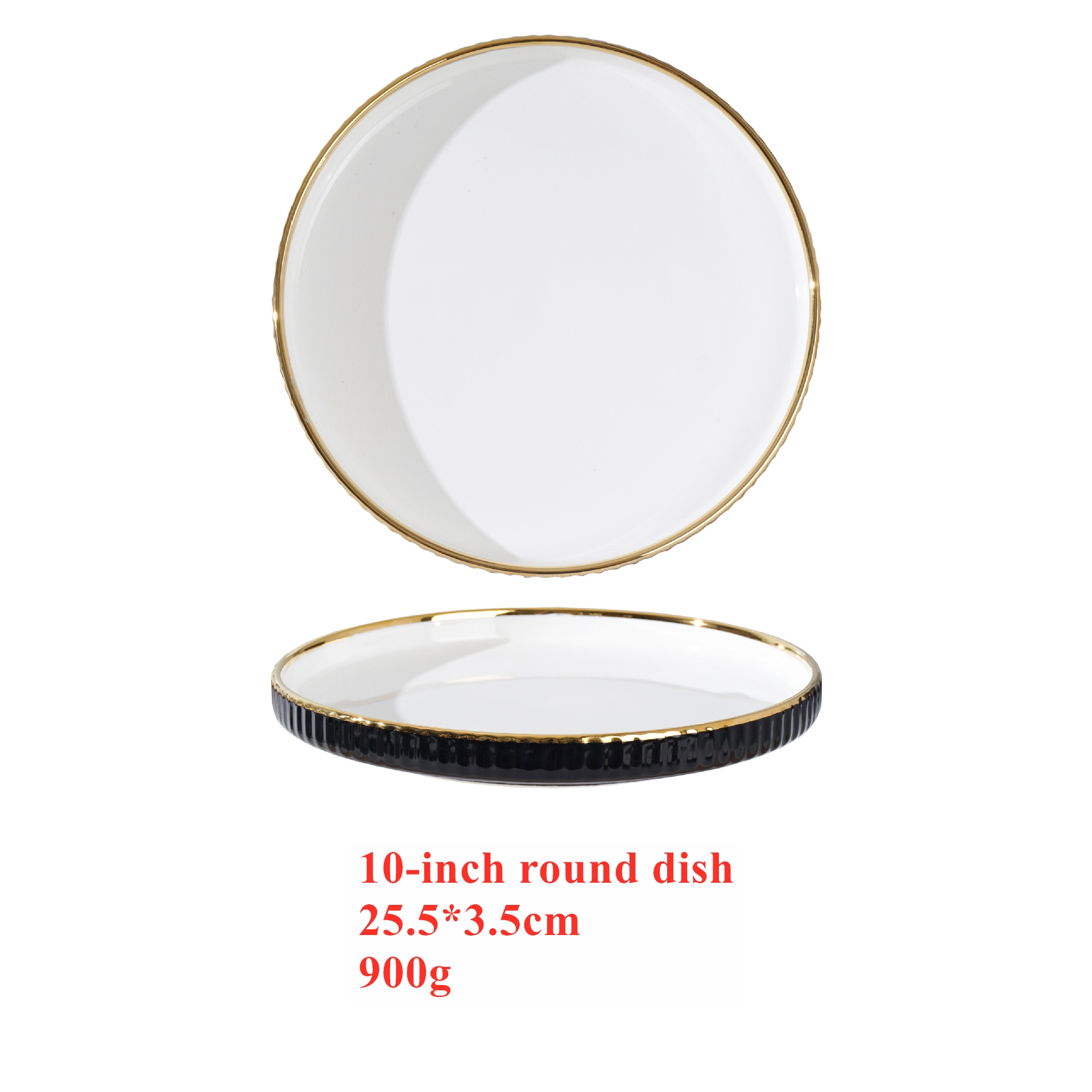 black 10-inch round dish