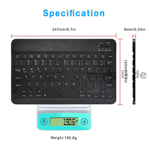 Universal 7 8 9 pulgadas 10 pulgadas Ultra-Delgado teclado inalámbrico para ipad de teléfono con paquete - Product Image 6