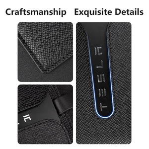 FRINS tam koruma anahtar kabuk anahtarlık PU deri anahtar kutusu Tesla 3/Y ve Audi modelleri için klip araba kartı kapağı ile - Product Image 6