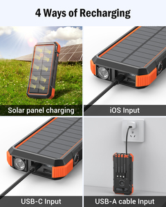 20000mAh Waterproof Outdoor Wireless Watch Charger Solar Power Bank with 18W <strong>Output</strong> Type-C <strong>Input</strong> for Multiple <strong>Devices</strong> - Product Image 3