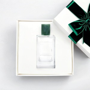 Vuoto chiaro rettangolo piatto a forma quadrata atomizzatore bottiglia di olio essenziale contenitore cosmetico 100ml bottiglie di profumo