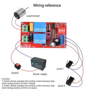 Modulo di controllo del motore 5V/12V/24V DC modulo di controllo relè di inversione scheda relè di controllo con interruttore di temporizzazione - Product Image 2