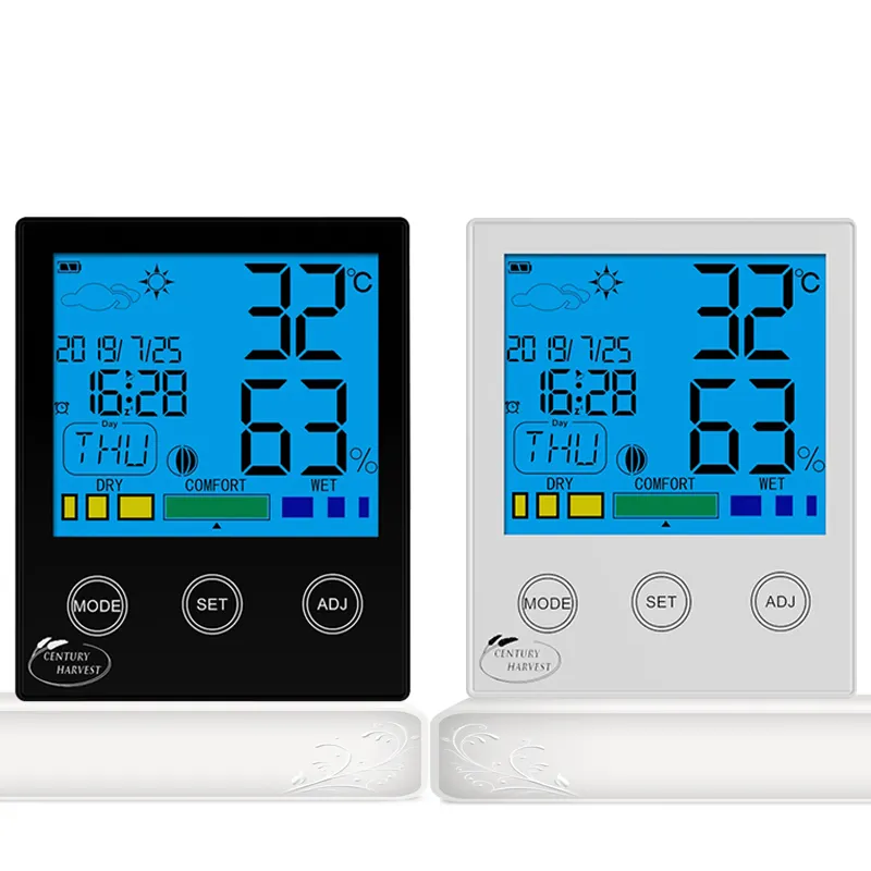 CH-909 디지털 기상 관측소 테이블 시계 온도와 습도 무선 전자 가구 온도계