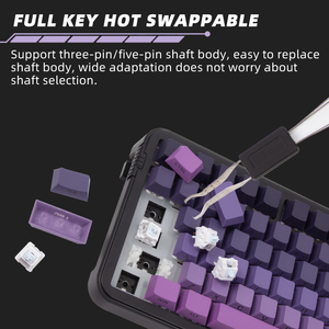 Keywin TK83คีย์บอร์ดแบบกลไก RGB สำหรับ4.0, คีย์บอร์ดแบบกลไกการเล่นเกมแบบไร้สายการไล่ระดับสีแบบมี Gateron kailh สลับกัน - Product Image 3