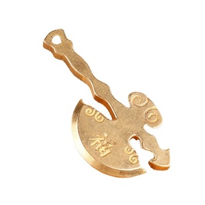 Tùy chỉnh cổ điển đồng thau Keychain đồng mạ vàng rìu chìa khóa xe Mặt dây chuyền Keychain - Product Image 5