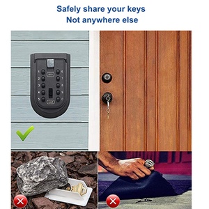 Kombination schloss mit großer Kapazität Code-Schloss Sicherer Kasten halter Schlüssel Tragbarer Safe für Familien makler Außenwand-Schlüssel box - Product Image 4