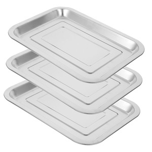 便宜的大尺寸60 * 40厘米不粘410不锈钢烤盘 - Product Image 1