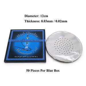 50 adet 12cm ağır nargile 30 mikron nargile aksesuarları için delikli alüminyum folyo 40 mikron nargile alüminyum folyo - Product Image 2