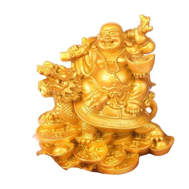 Buddha Großhandel Günstige Golden Resin Crafts Mini Buddhist Home Decor Luxus Figuren Budas Reichtum Lachen Budda Buddha Statue