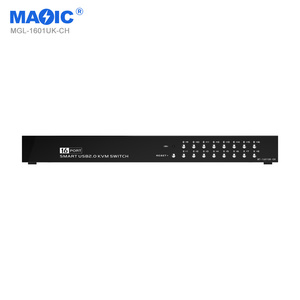 新型16端口USB 2.0 KVM交换机控制台1080P智能热键VGA分离器开关盒16进1出VGA KVM交换机