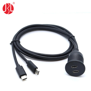 螺纹面板安装USB C插孔至USB C插头电缆1米后隔板堆叠USB C型母对公并联电缆 - Product Image 5