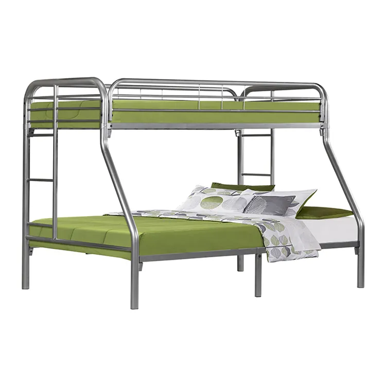 Bunkbed-litera de Metal de acero doble, diseño blanco y negro, fabricantes de marcos de plataforma