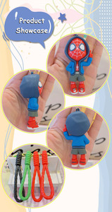 Joylit siêu quyền lực Avengers Spiderman Đội Trưởng Mỹ 3D Anime Marvel Keychain Mặt dây chuyền Keyring Ba lô trang trí - Product Image 4
