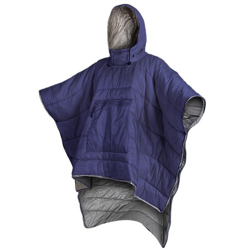 Cloak-style sleeping bag-navy blue