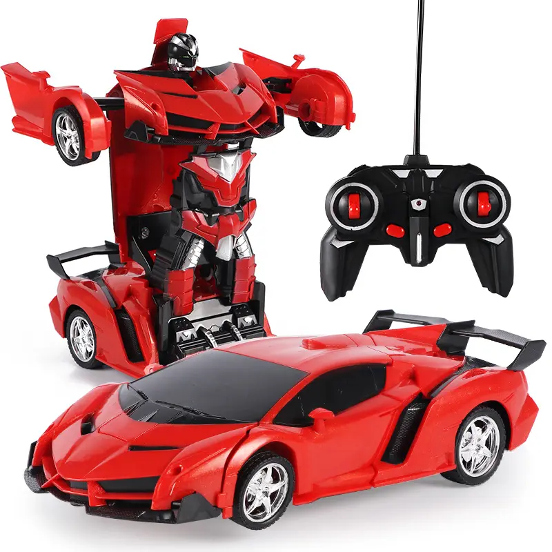 Nuovo arrivo 2 Way Play Transformation Car Robot telecomando RC Car rotazione di 360 gradi Cool LED Light Battle Robot per regali