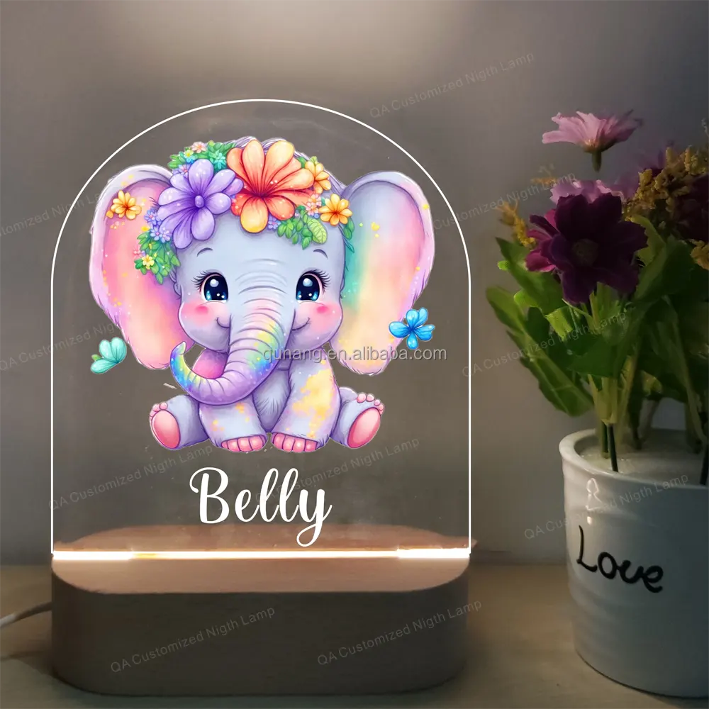 Envío Directo nombre personalizado Anime visión ilusión decoración 3D LED cambio USB carga táctil lámpara de mesa acrílico luz nocturna para niños