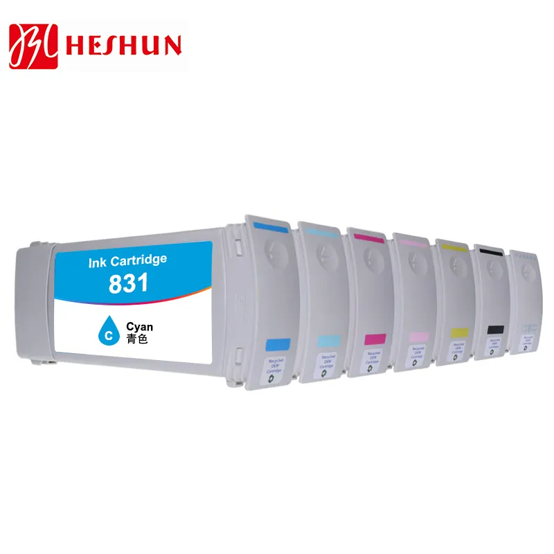 HESHUN 831 Kartrid Tinta Kompatibel Warna Premium untuk HP 831 Kompatibel untuk HP Lateks 310/315/330/335/360/365/370/375/560/570