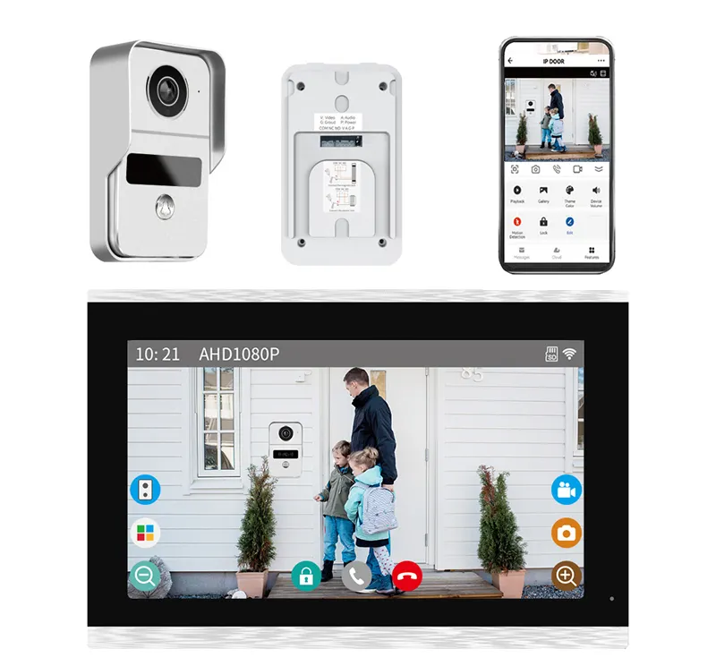 Timbre de puerta de vídeo inteligente para villa, sistema de intercomunicación Multi-apartamento, AHD10-2v1, 10,1 ", Wifi