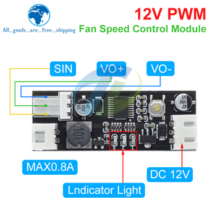TZT DC <strong>12V</strong> <strong>PWM</strong> <strong>Speed</strong> <strong>Controller</strong> Fan <strong>Speed</strong> Governor 2-3 Wire Computer <strong>Temperature</strong> control Switch for PC CPU Cooler Fan Alarm - Product Image 4
