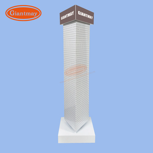 Einzelhandel geschäft 3-seitiges Peg board Metal 360 Spinning Floor Stand Hanging Rotating Turntable Display Drehgestell Regal - Product Image 2