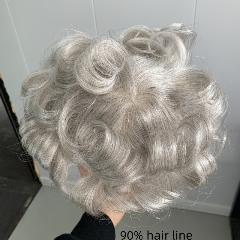 90% grey hair