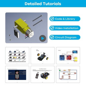 Educational Robot Kit Tutorial Kompatibel 4Wd Diy Transparent Arduino Robot Car Chassis Kit 4-Rad Arduino Robot Car Kit