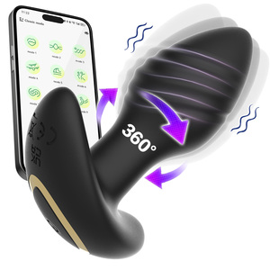 Kadınlar için Anal Plug vibratör APP Bluetooth uzaktan kumanda 9 modu erkekler için 360 rotasyon yetişkin oyuncaklar popo fiş prostat masaj 18 - Product Image 1