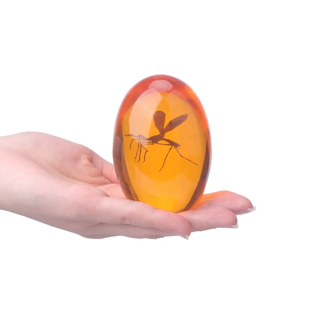 3D Jurassic sivrisinek Amber sivrisinek gerçekçi Jurassic koleksiyon düz reçine kağıt ağırlığı
