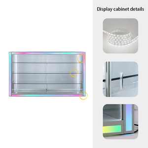 Vrijstaande Afsluitbare Glazen Vitrinekast Kleurrijke Stromende Verlichting Indoor Cosmetische Winkel Vitrine - Product Image 3