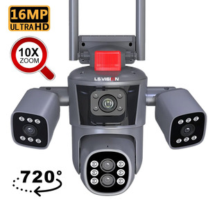 LS VISION inalámbrico HD 4 pantalla de imagen 10X Zoom óptico CCTV seguridad Wifi panorámico bidireccional Audio AI Cámara multilenes - Product Image 1